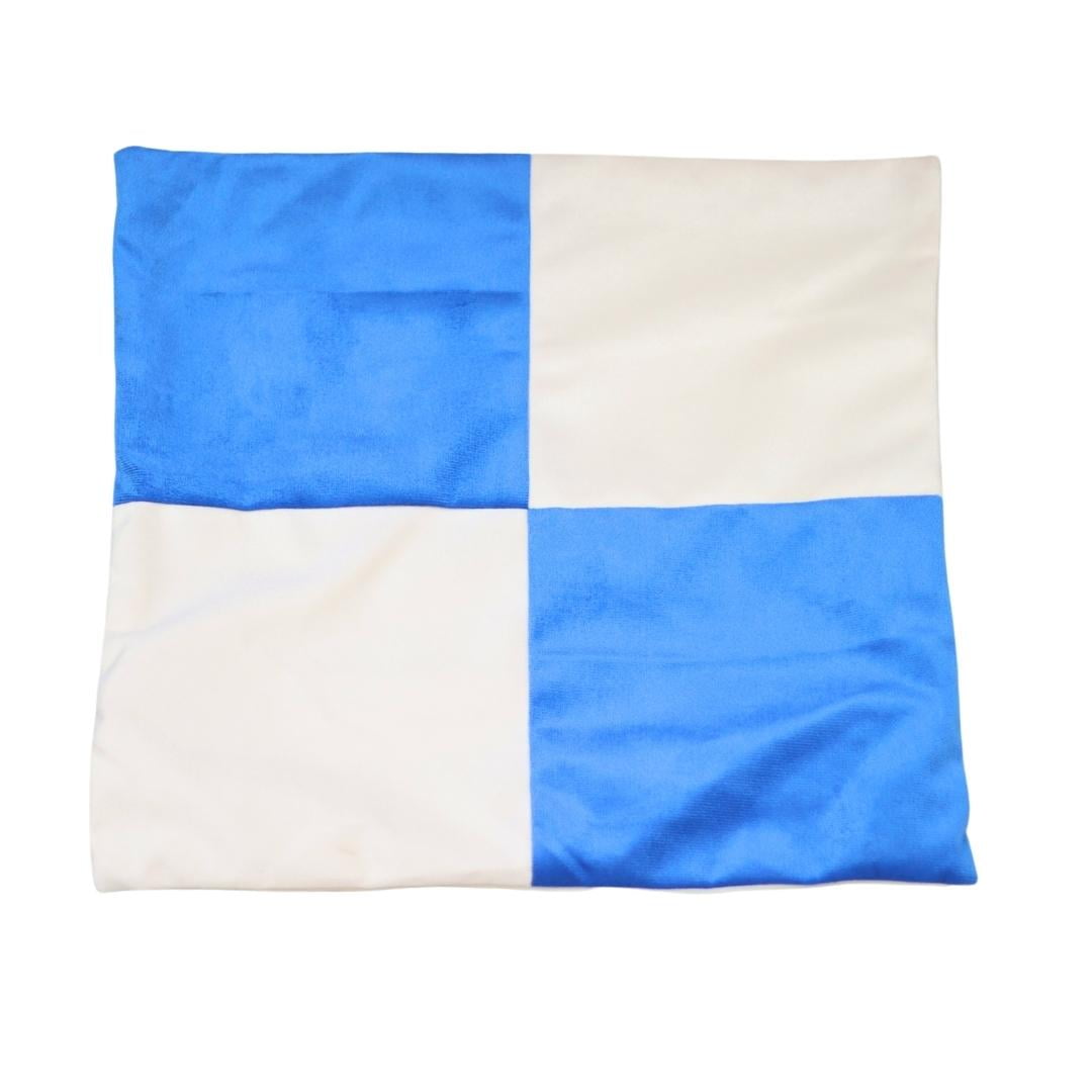 Máxima Design - Funda Cojín Gabriela Azul Blanco Felpa 50x50 Cm