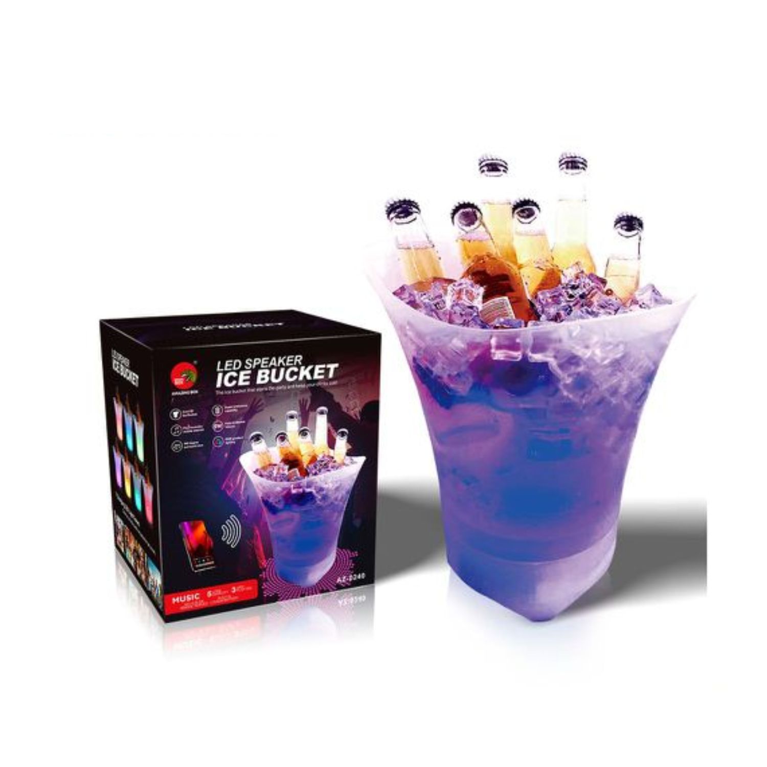 Disparo - Cubitera Speaker Hielera Luz Led Para Fiesta Hogar Eventos