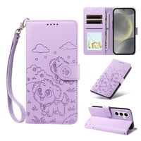 Funda Billetera Foxdock Compatible Con Samsung Galaxy S24, Diseño Perrito Tierno, Ranuras Para Tarjetas Y Soporte Plegable