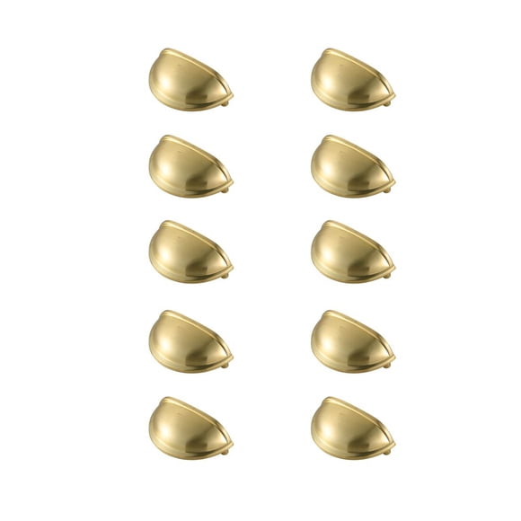 Tirador tipo copa elegante Atticus de 8,5 cm, oro cepillado