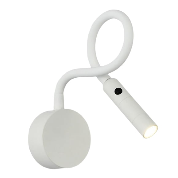 para leer en la cama, lámpara de cama con luz nocturna, lámpara de lectura con luz de montaje en pared, lámpara de pared LED flexible, luz de lectura Interruptor de cabeza blanca
