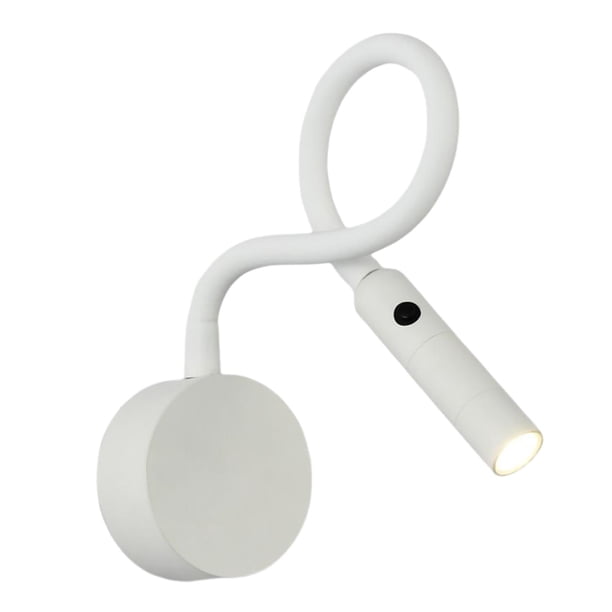 para leer en la cama, lámpara de cama con luz nocturna, lámpara de lectura con luz de montaje en pared, lámpara de pared LED flexible, luz de lectura Interruptor de cabeza blanca