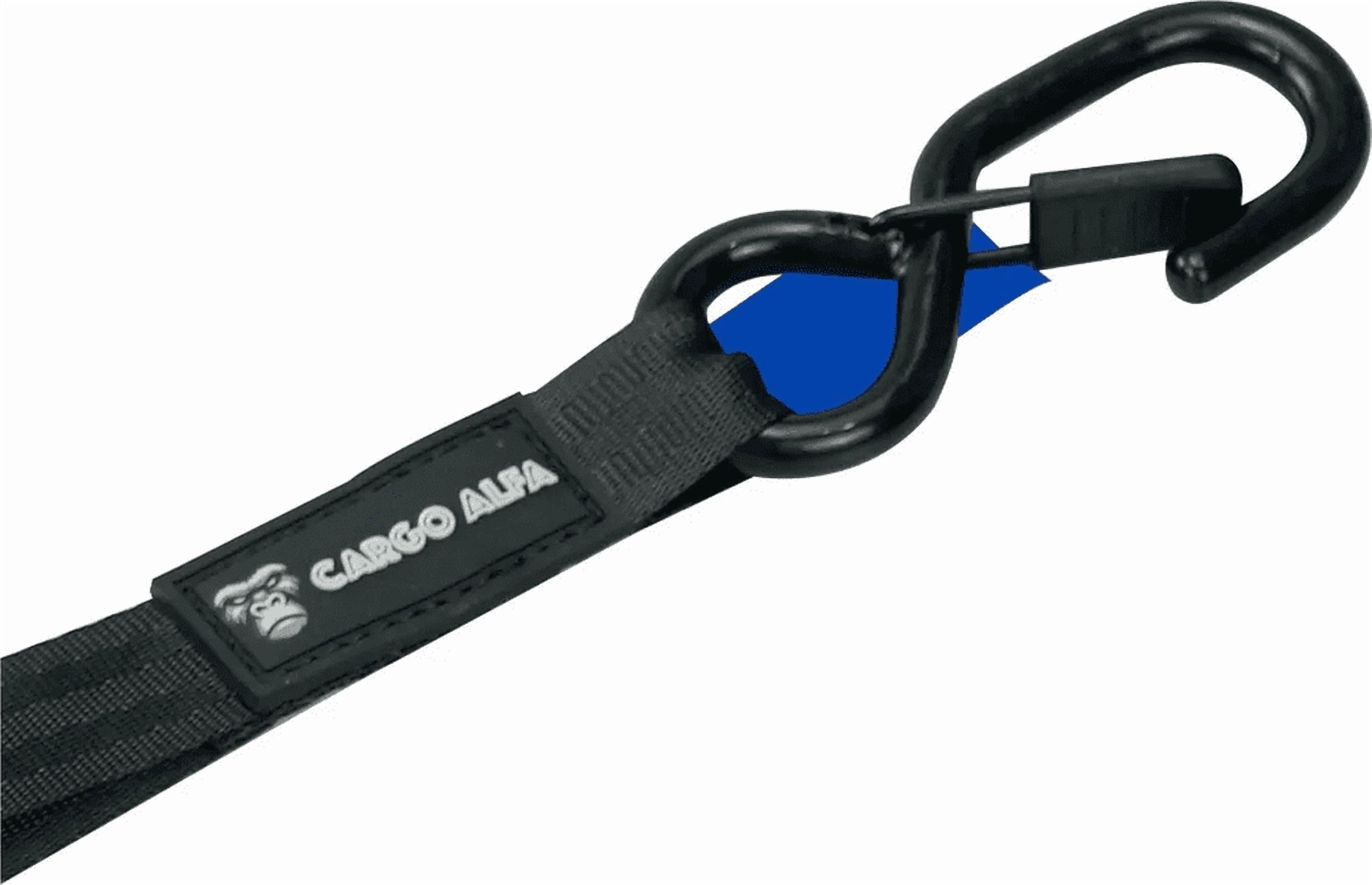 Genérico - Pack X 2 Correa/Eslinga Amarre Retráctil 2,5Cmx3M Cargo Alfa Negro