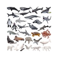 Magideal - 30 Uds Figuras De Animales Del Océano, Modelo De Animales Marinos, Juguete Educativo Realista Para Niños De Criaturas Marinas, Regalo De Juguetes Para