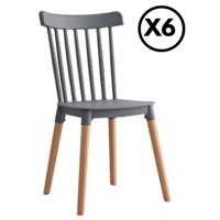 Moadchile - Pack 6 Sillas Windsor Grises