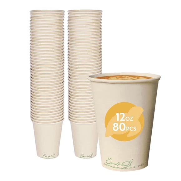 Tazas De Café Desechables Earths Natural 12 Oz Paquete De 80