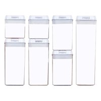 Magideal - 7X Almacenamiento De Alimentos Transparente Con Tapas Conservación Organización Tanque Sellado Frascos Sin Bpa Para De C Blanco