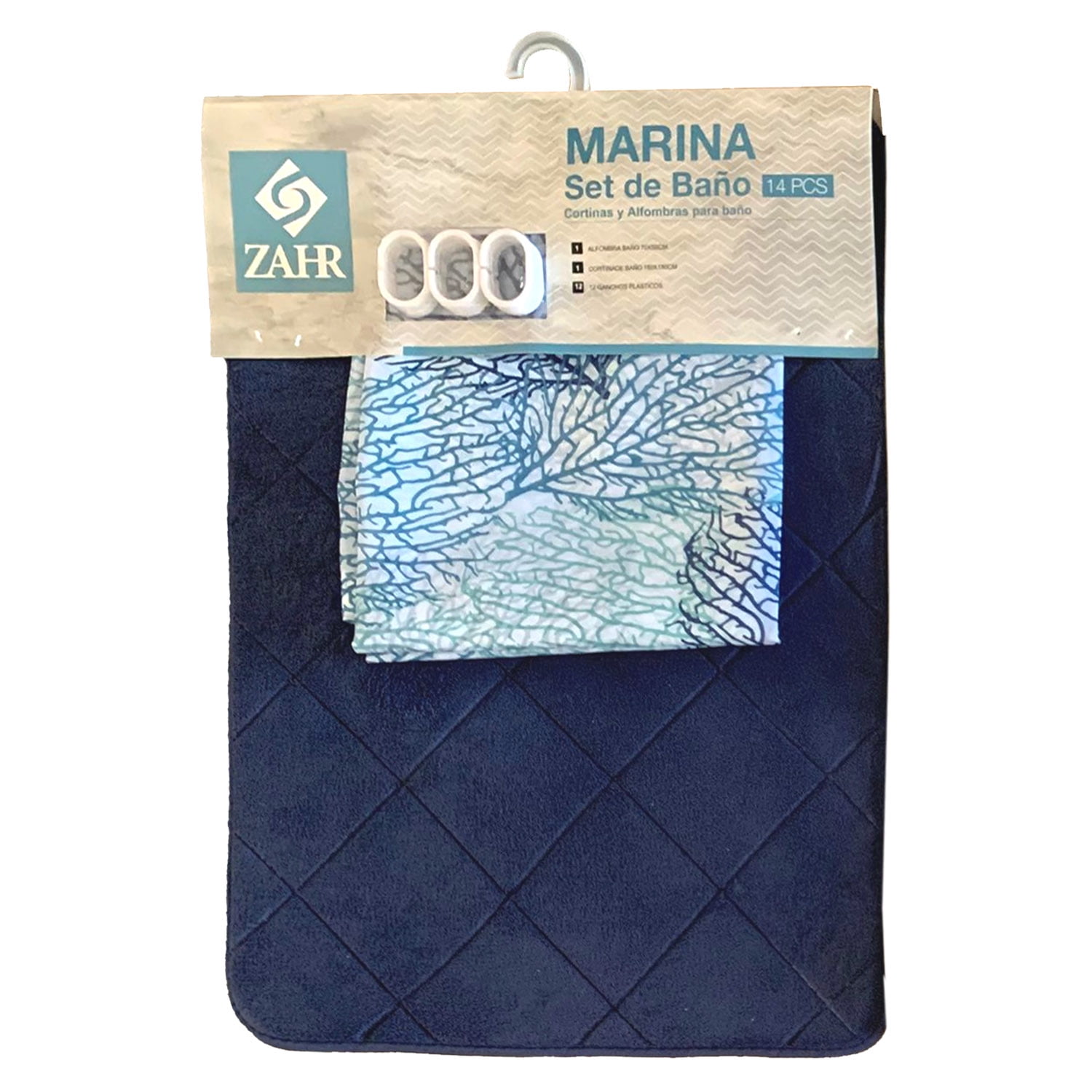 Zahr - Juego De Baño Piso + Cortina