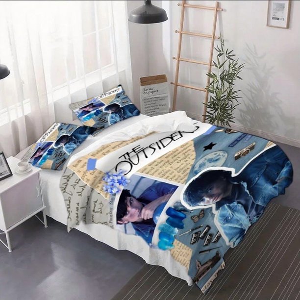 3pcs THE OUTSIDERS Duvet Cover Set - Includes a Duvet Cover And Pillowcases Suitable for Year-Round Bedroom And Dorm Decor.