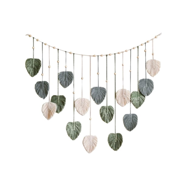 Tapiz Tejido Para Colgar En La Pared De Macramé, Decoración De Arte De Pared Bohemio Para Habitación De Guardería, Verde