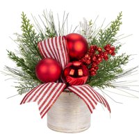 Árbol De Navidad Hollyone, Pequeño, Artificial, 28 Cm, Con Adornos