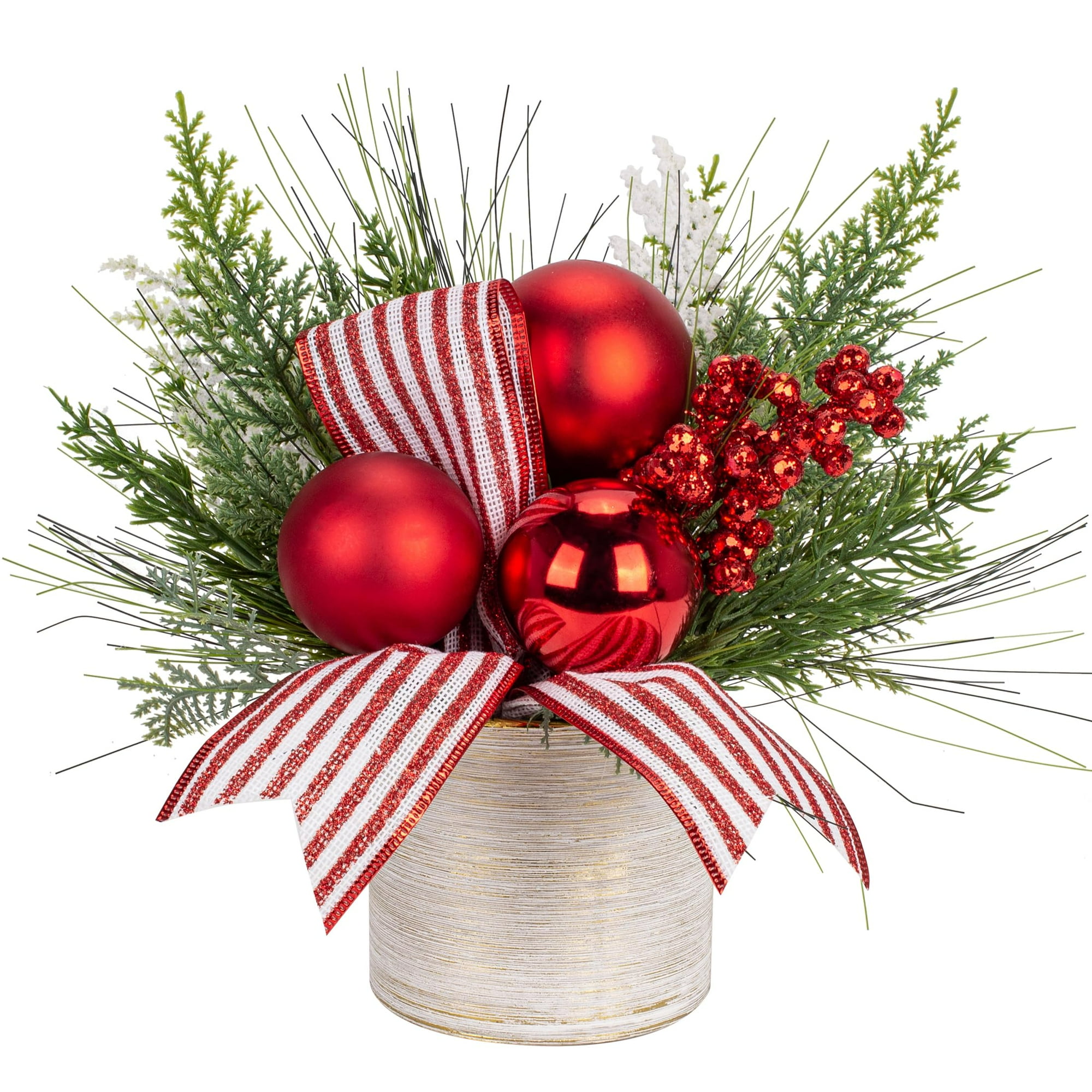 Árbol De Navidad Hollyone, Pequeño, Artificial, 28 Cm, Con Adornos