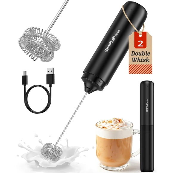 Espumador de leche SimpleTaste recargable USB-C de acero inoxidable
