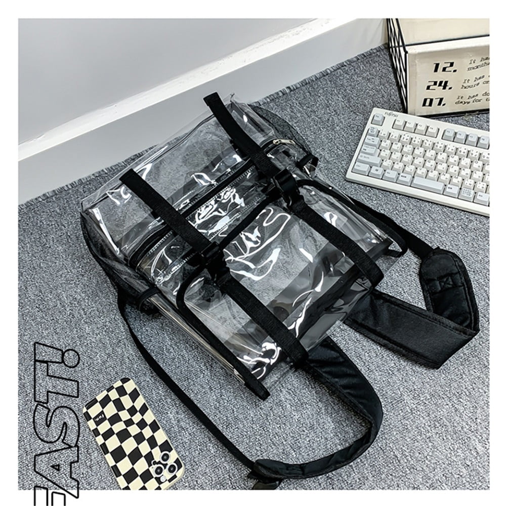 Xusx111 - Mochila Transparente Para Uso Pesado, Gran Bolso De Libros Transparente Para Niños Y Niñas Adultos, Ver A Través De Bolso De Libro Mochilas Transparentes Con Múltiples Bolsillos Para El Trab