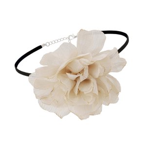 Ioensy - Collar De Flores Gargantilla Collar De Flores Para Banquetes Halloween Boda Blanco