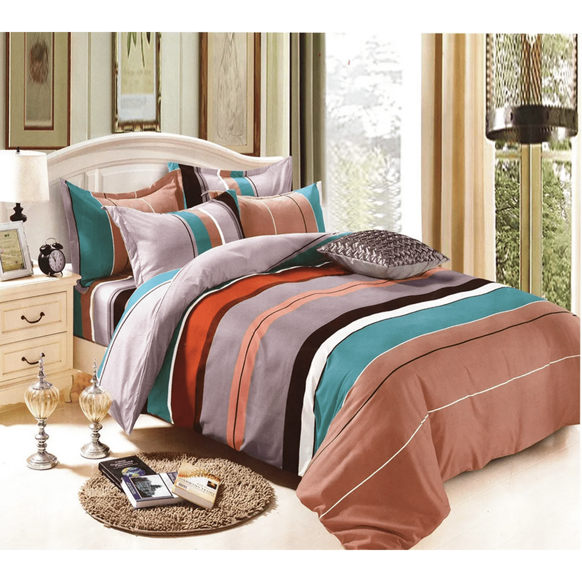 Genérico - Juego Sabana Estampado Algodon 1.5 Plaza Color 7