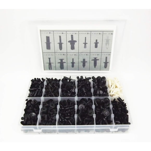 Clips Remaches Labwork 690 piezas plástico para auto