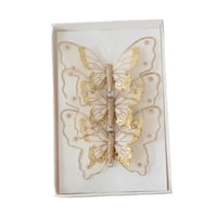 Bothyi - 3 Mariposas Colgantes Con Purpurina, Decoraciones Navideñas Con Mariposas Doradas