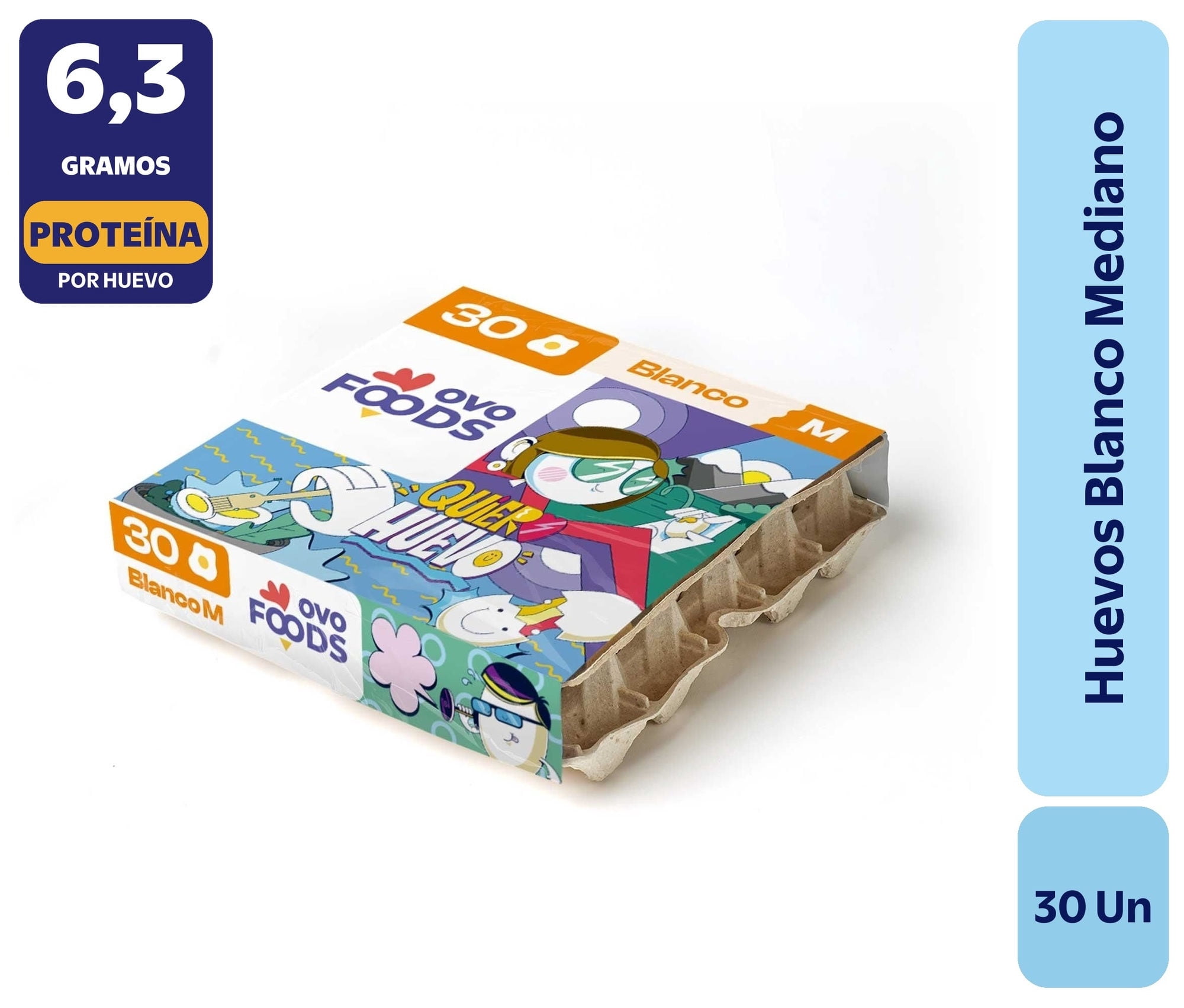 Huevos Tradicionales Mediano Blanco 30 Un Ovofoods