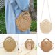 thumbnail image 5 of Bolso bandolera redondo de paja para playa - Bolso bandolera de paja de verano con cremallera para mujer, 5 of 7