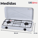 thumbnail image 3 of Cocina Encimera a Gas Licuado 2 Platos Cocinilla Blanco, 3 of 6
