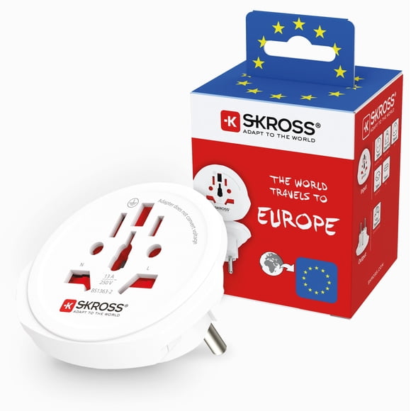 Adaptador de Viaje SKROSS de Enchufe Mundial a Europa