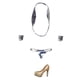 thumbnail image 1 of Conjunto De Bragas Y Sujetador De Bikini Plateado, 1/6, Para Figura Femenina De Busto Grande De 12'', 1 of 3