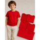 thumbnail image 1 of Pack 6 Poleras De Niños Cuello 100% Algodon Cuello Redondo Rojo 10 Lisa, 1 of 3