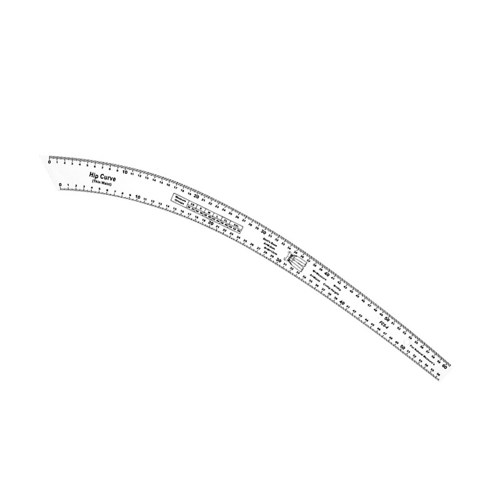 Regla De Curva Francesa De Aleación Aluminio - Regla Cadera Para Costura, Diseño De Moda, Patrones, 58.5 Cm