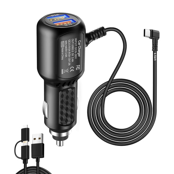 Cargador de coche USB C QAMCBulc de carga rápida para Dash Cam