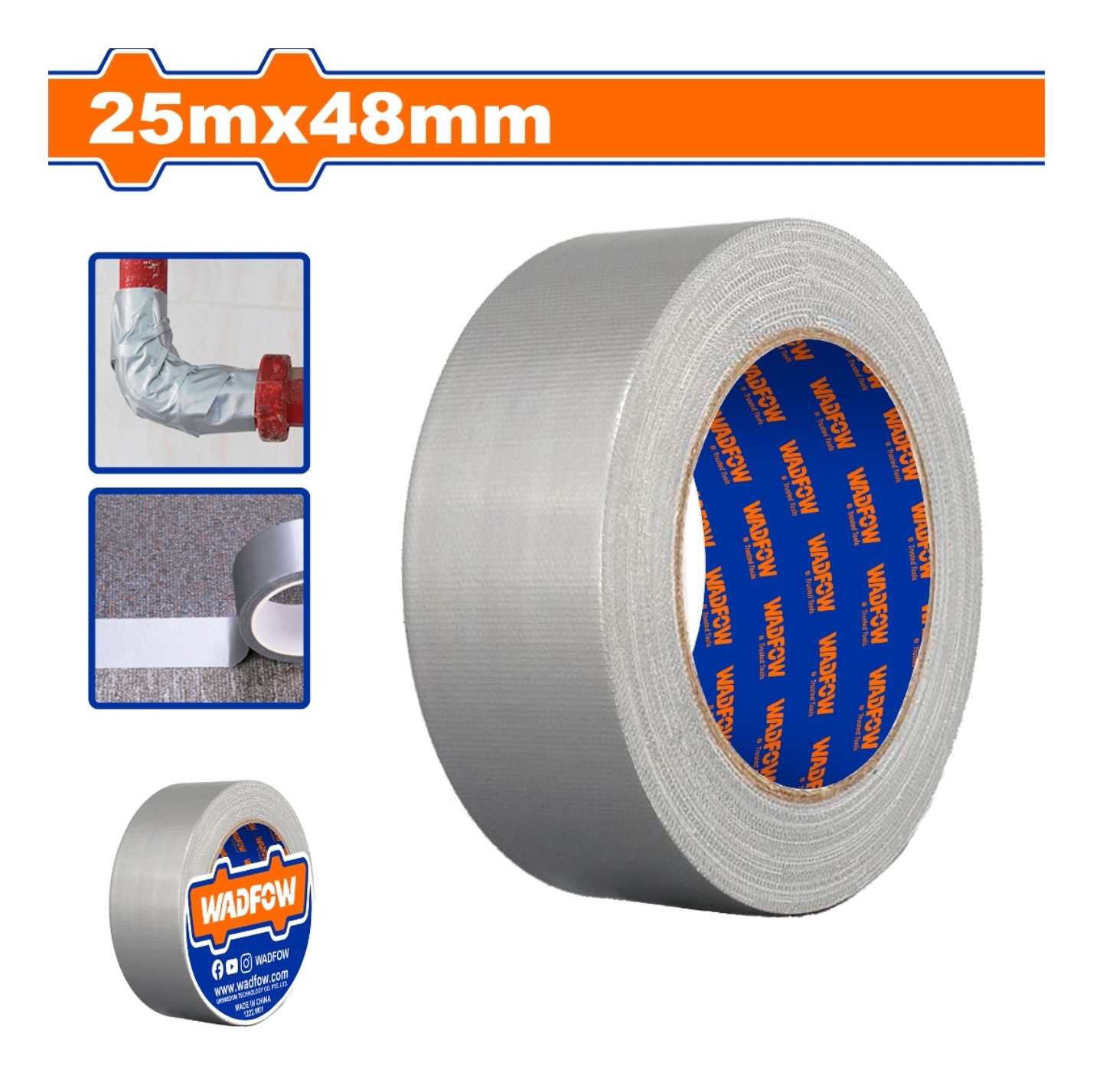 Cinta Adhesiva Multiuso 48 Mm 25 M Gris Wadfow Wvt2H12