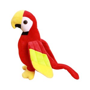 Magideal - Lindo Loro Juguete De Peluche Pájaro Juguete Acompañar Adorno Decoraciones Para El Hogar Realista Guacamayo Juguete De Peluche Animales De Peluche , Rojo