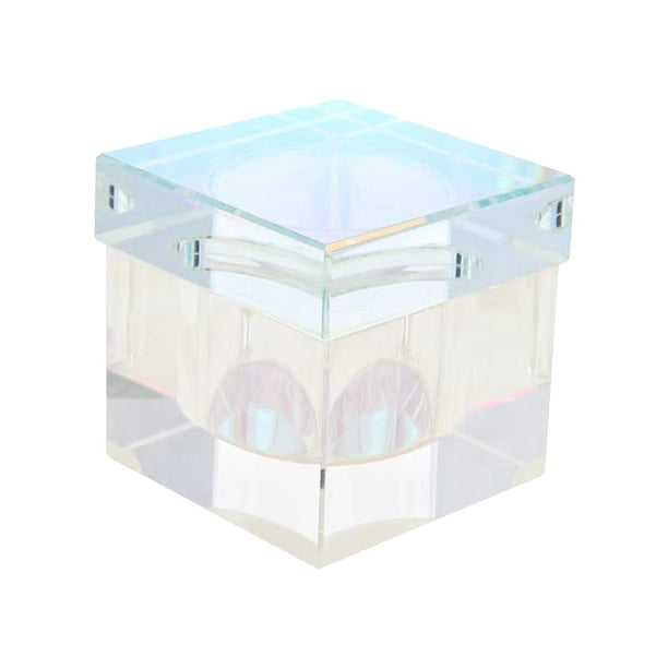 Plato Dappen de vidrio para decoración de uñas con tapa, tazón para herramientas de cuidado de manicura, cristalería de monómero de uñas delicada, sop , Colorful Vistoso