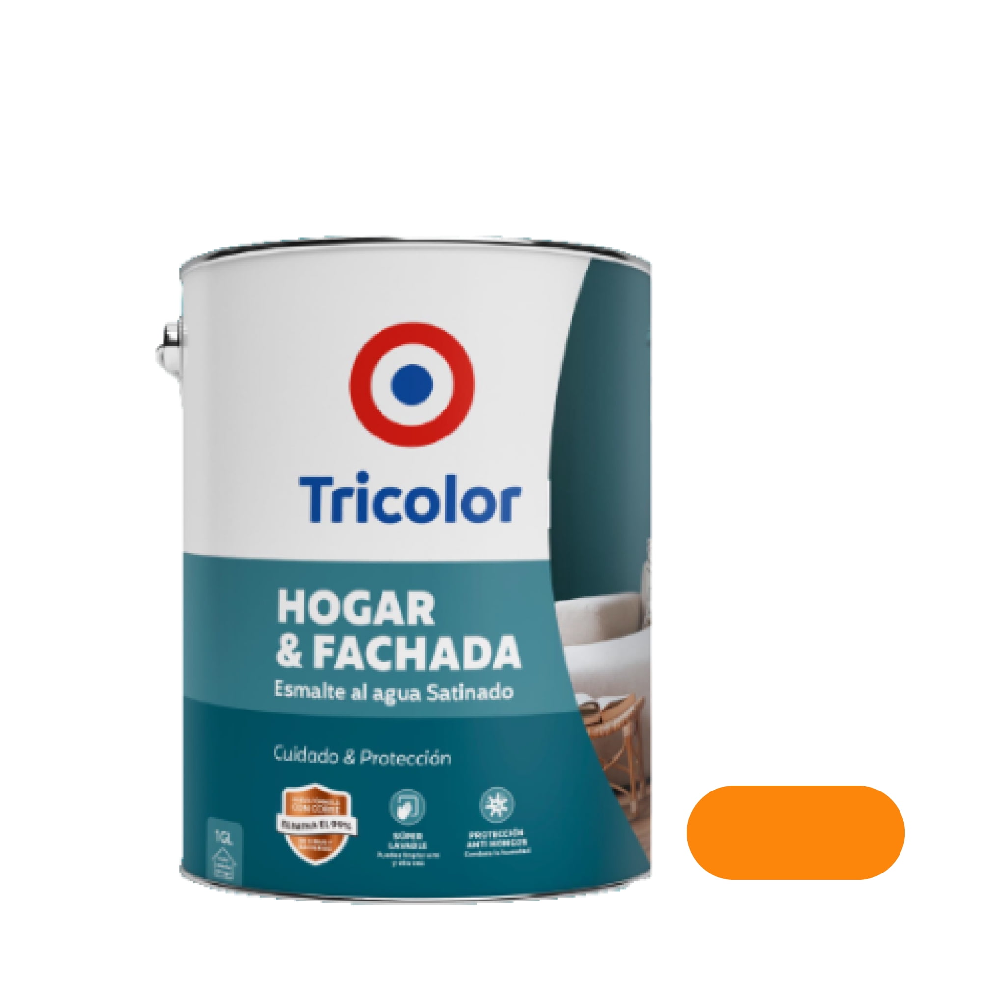 Esmalte Al Agua Satinado Hogar Y Fachada 1gln Nectarine - Tricolor