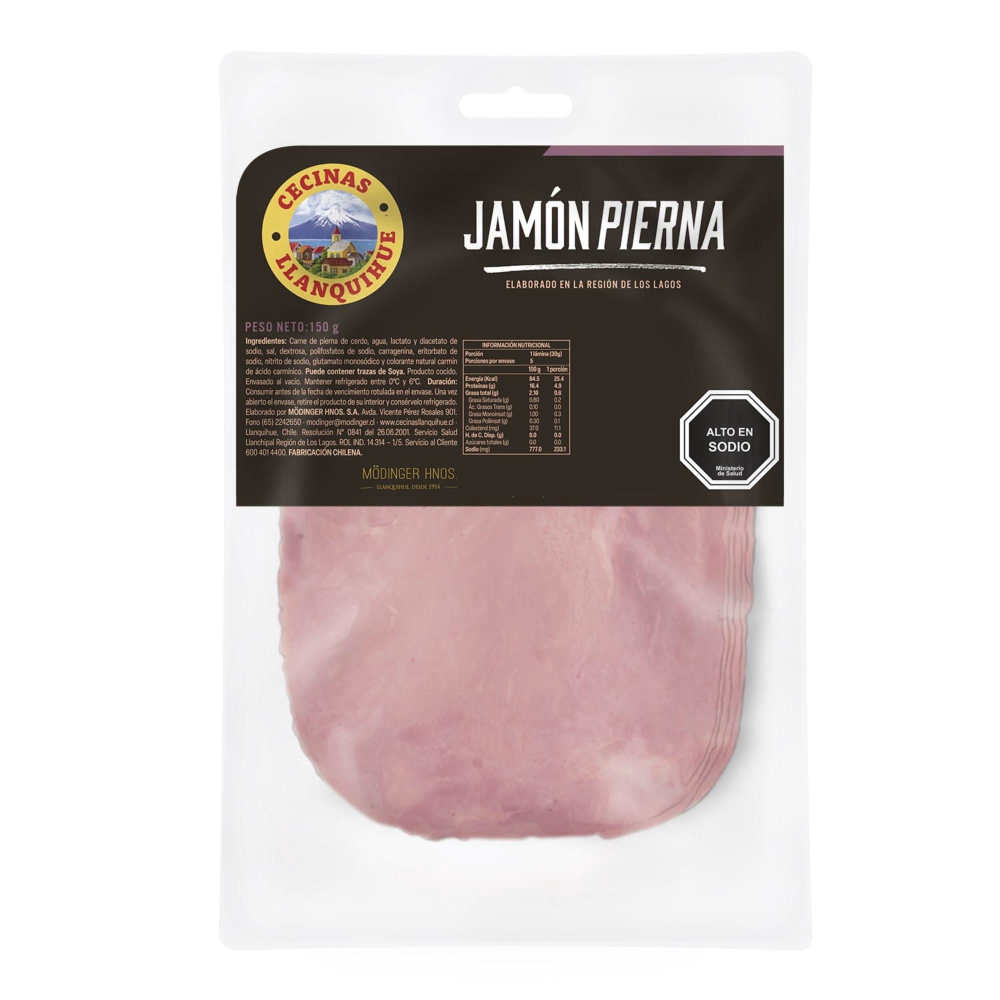 Jamón Pierna Grado 2 180 g Llanquihue