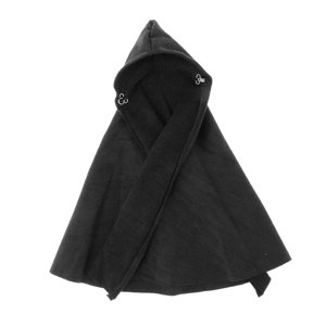 Magideal - Capa Con Sombrero A Escala 1:12, Figura De Acción, Ropa Hecha A Mano, Capa Con Capucha En Miniatura Para Accesorios De Figuras De Acción De 6"" Negro