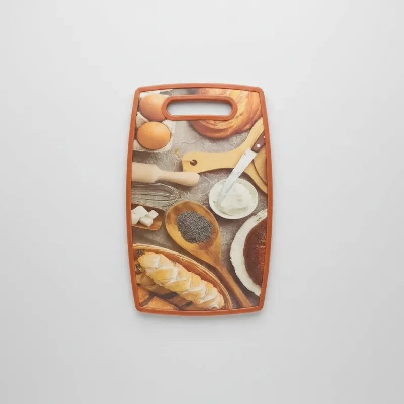 Genérico - Tabla De Cortar Plástica Con Diseño De Repostería 37x23cm