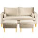 thumbnail image 1 of Sofá Sky 2 Cuerpos Más 2 Pouf Felpa Beige, 1 of 5