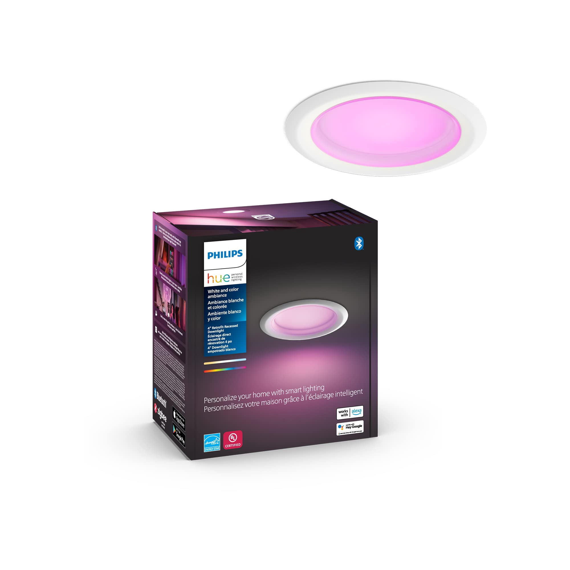 Luminaria Philips Hue De 4 Pulgadas Smart Color Ambiance, 850 Lúmenes