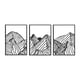 thumbnail image 4 of 3 Piezas De Pintura Decorativa De Pared De Metal Con Diseño De Montaña Para Oficina, Interior, Granja, Color Negro, 4 of 5