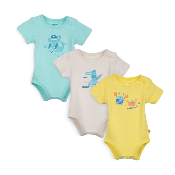 Pack 3 Body Recién Nacido Niño Manga Corta Algodón Surtido Pillin
