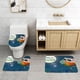 thumbnail image 2 of Eva la Lechuza Juego de 3 alfombras de baño de coral fleece: tapete de baño + alfombra de inodoro en forma de U + funda de tapa de inodoro en forma de O, 2 of 6