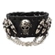 thumbnail image 1 of Pulsera gótica del brazalete del punk rock de la cabeza esquelética negra unisex del cráneo con la cadena, 1 of 3
