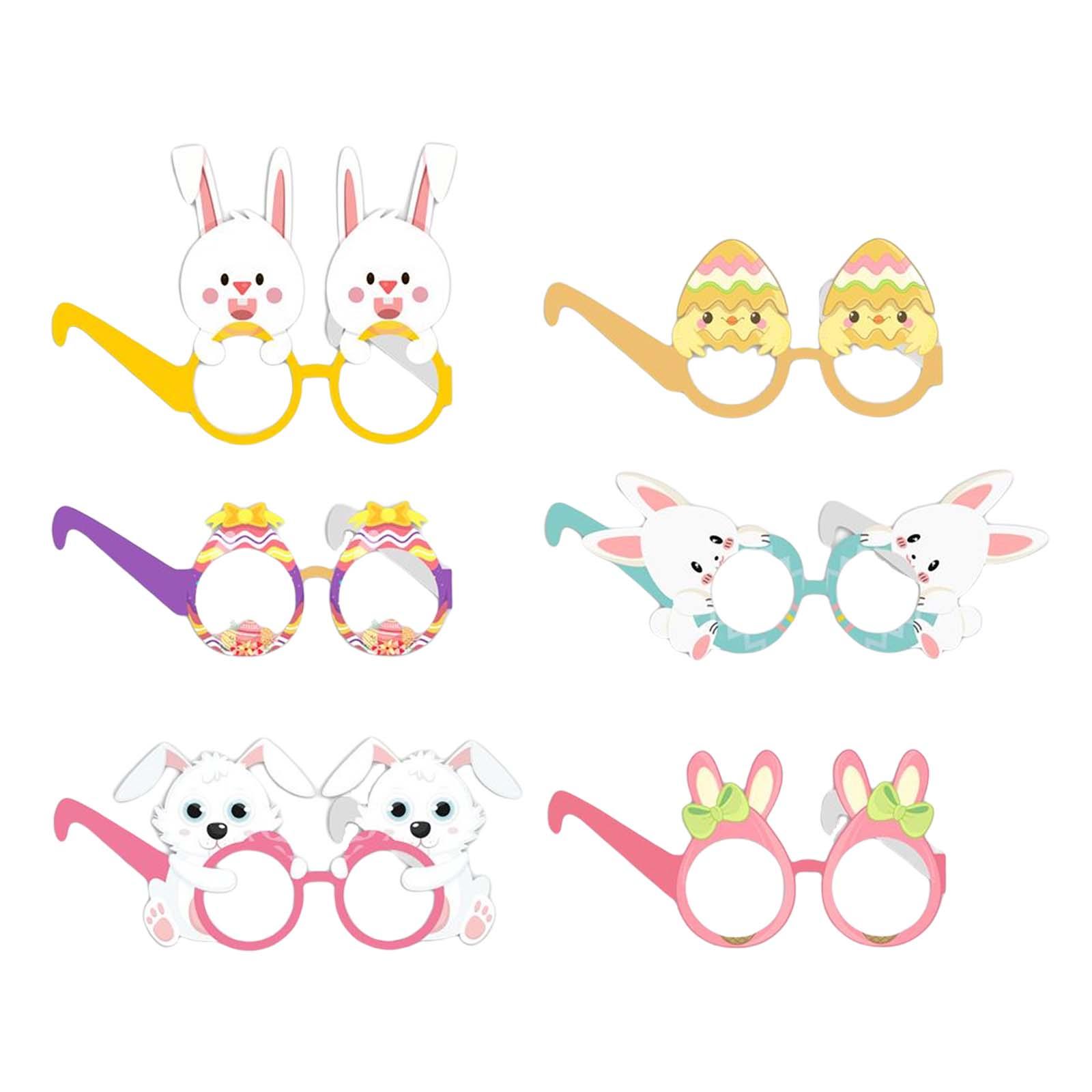 Bothyi - 6 Piezas Marco De Gafas De Pascua Orejas De Conejo De Pascua Huevos Anteojos Foto Prop Estilo A