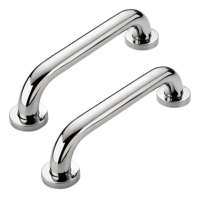 Genérico - 2 Manillas Barra Recta Seguridad Baño Ducha Pasamanos Bañera Color Plateado