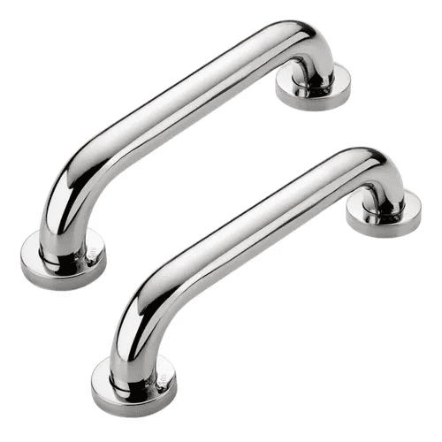 Genérico - 2 Manillas Barra Recta Seguridad Baño Ducha Pasamanos Bañera Color Plateado
