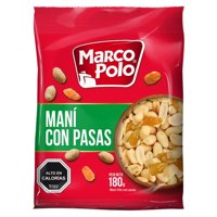 Maní Con Pasas Bolsa 180 G Marco Polo