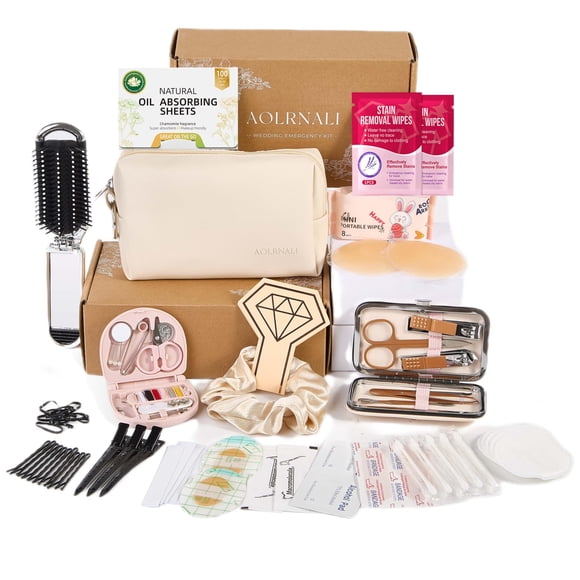 Kit de emergencia nupcial AOLRNALI para el día de la boda con bolsa de maquillaje