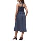 thumbnail image 3 of INSPIRE CHIC Vestido Midi de Mujer con Cuello Halter Verano Cintura Fruncida Vestido de Rayas para Playa y Vacaciones Talla L Azul Oscuro, 3 of 6