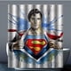 thumbnail image 1 of Cortina de ducha de superhéroe con el logotipo de Superman, juego de cortina de baño con ganchos, tamaño 60 x 72 pulgadas, 1 of 3